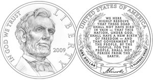 Abraham Lincoln Commemorative Silver Dollar designs