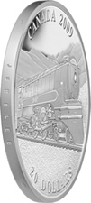 2009 $20 Great Canadian Jubilee Locomotive Silver Coin - Edge View