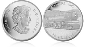 2009 $20 Great Canadian Jubilee Locomotive Silver Coin