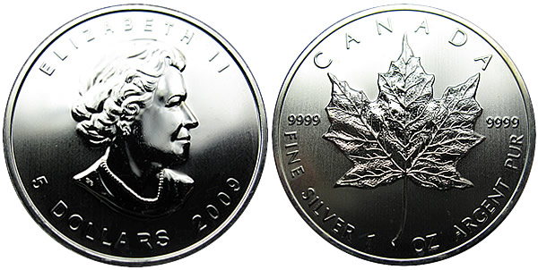 2009 Canadian Maple Leaf Silver Coin