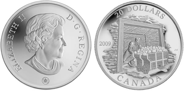 2009 Coal Mining Trade Canadian Silver Proof Coin