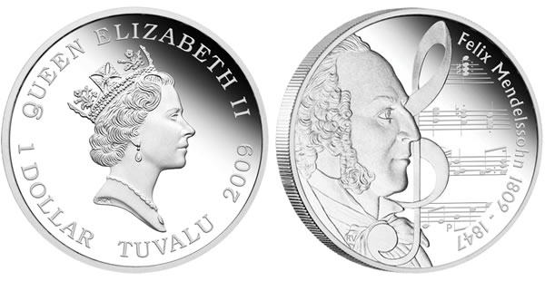 Felix Mendelssohn 1oz Silver Proof Coin