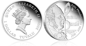 Felix Mendelssohn 1oz Silver Proof Coin
