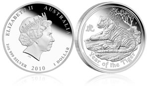 2010 Lunar Tiger Silver Coin