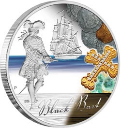 Australian Black Bart Pirate Silver Coin Reverse