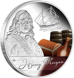 Australian Henry Morgan Pirate Silver Coin Reverse