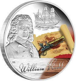 Australian William Kidd Pirate Silver Coin Reverse