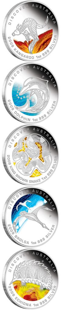 Discover Australia The Dreaming Series 2009 Silver Coins