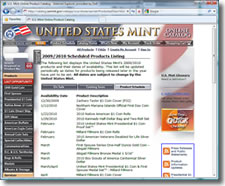 US Mint 2010 Silver Product Release Schedule