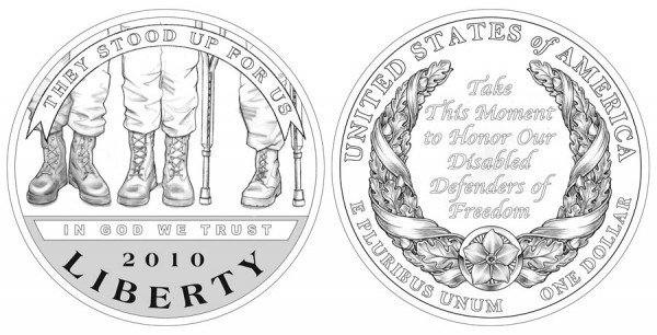 2010 American Veterans Disabled for Life Silver Coin Designs 