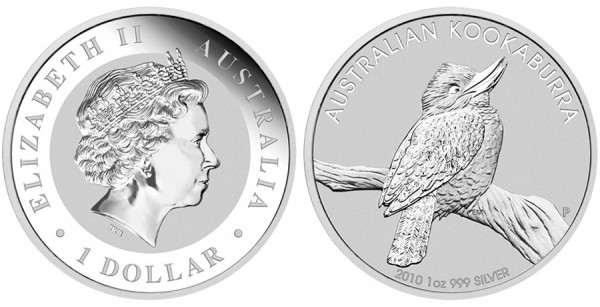 2010 Australian Kookaburra Bullion Silver Coins