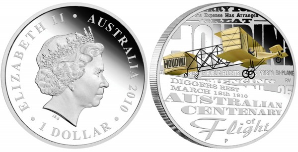 2010 Australian Centenary of Flight Silver Proof Coin - Click to Enlarge