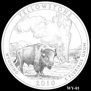 Yellowstone National Park Coin Design Candidate WY-01 - Click to Enlarge