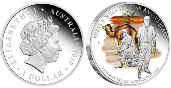 Burke & Wills Anniversary Silver Proof Coin - Click to Enlarge