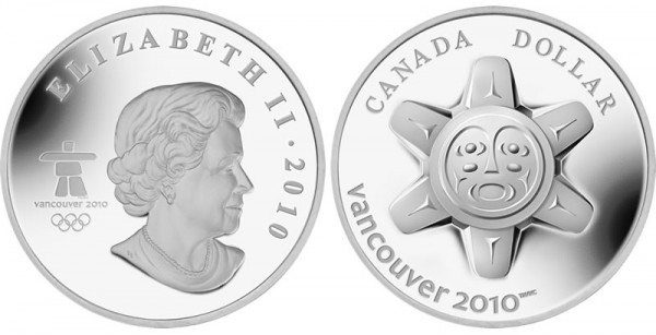Royal Canadian Mint Ultra-High Relief 2010 Sun Silver Coin - Click to Enlarge