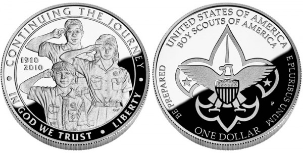 2010 Boy Scouts of America Centennial Silver Dollar Proof (Click to Enlarge)