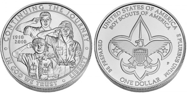 2010 Boy Scouts of America Centennial Silver Dollar Uncirculated (Click to Enlarge)