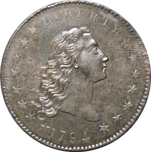 1794 Flowing Hair silver dollar obverse