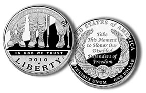 Disabled Veterans Silver Dollar Commemorative Proof Coin