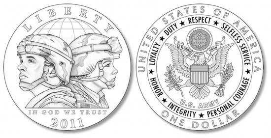 2011 Army Silver Dollar Commemorative Coin Designs