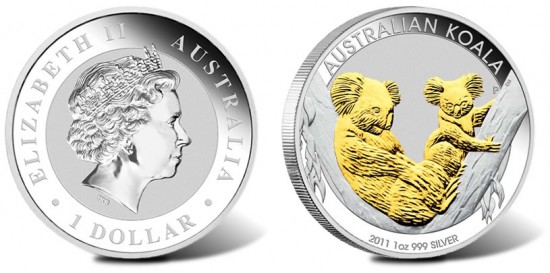 2011 Gilded Koala Silver Coin