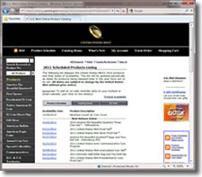 US Mint Product Schedule Page