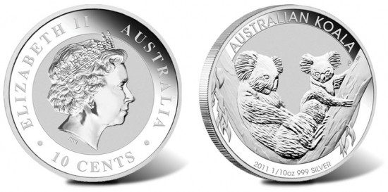 2011 Australian Koala 1/10 oz Silver Coin