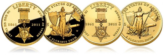 Proof and Uncirculated Medal of Honor $5 Gold Commemorative Coin Images