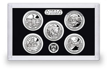 US Mint 2011 America the Beautiful Silver Quarters Proof Set