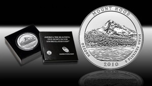 U.S. Mint image of the 2010-P Mount Hood 5 Ounce Silver Uncirculated Coin