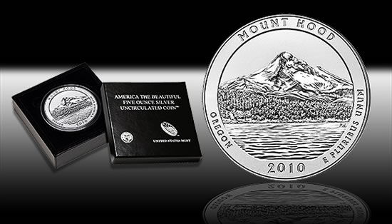 2010-P Mount Hood 5 Ounce Silver Uncirculated Coin