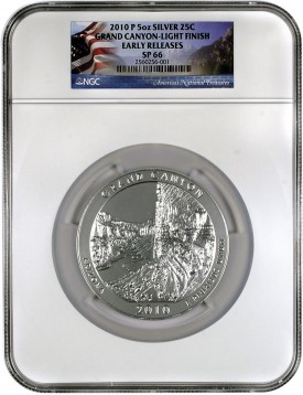 NGC Labeled Grand Canyon Five Ounce Silver Coin Variety