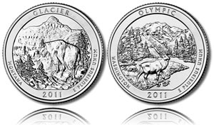 US Mint Glacier and Olympic Coins
