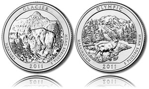 US Mint Glacier and Olympic Coins