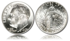 1963 Roosevelt dime