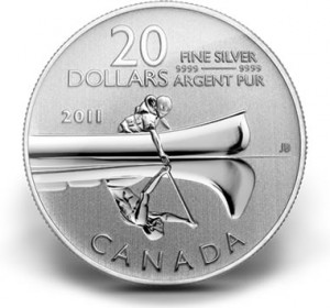 Canadian 2011 $20 Silver Canoe Commemorative Coin