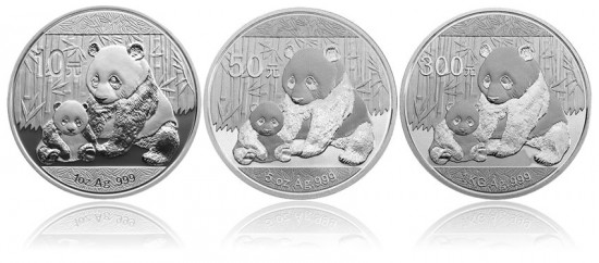 2012 Chinese Panda Silver Coins