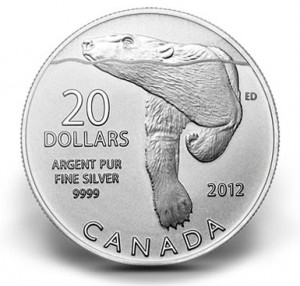 Canadian 2012 $20 Silver Polar Bear Commemorative Coin