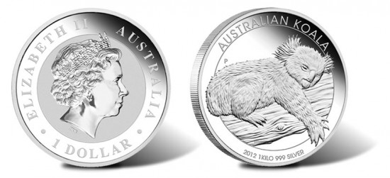2012 Australian Koala 1 Kilo Silver Coin