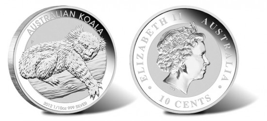 2012 Australian Koala One-Tenth Ounce Silver Coin