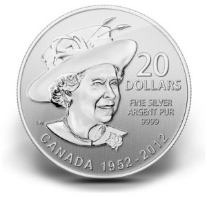 2012 $20 Silver Queen's Diamond Jubilee Commemorative Coin
