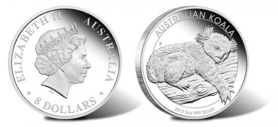 2012 Australian Koala 5 Ounce Silver Proof Coin