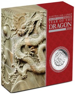 2012 Australian Year of the Dragon 5 Ounce Silver Proof Coin in Shipper