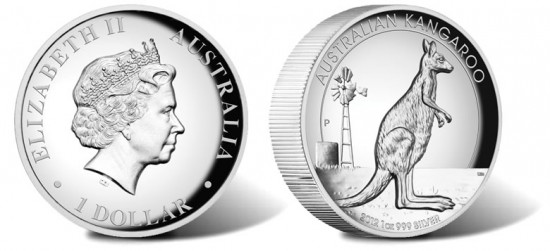 2012 Australian Kangaroo High Relief Silver Coin