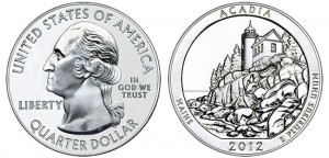 2012 Acadia 5 Ounce Silver Bullion Coin