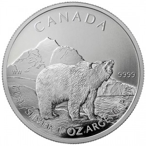 Canadian Wildlife 2011 Canadian Grizzly Silver Bullion Coin