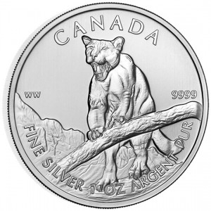 Canadian Wildlife 2012 Canadian Cougar Silver Bullion Coin