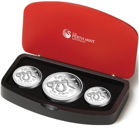 2013 Year of the Snake Silver Proof Three-Coin Set