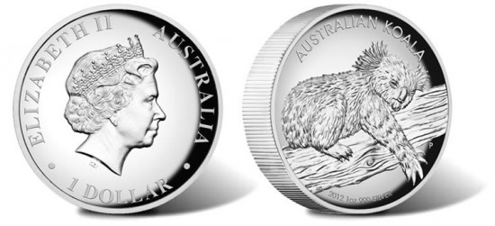 2012 Australian Koala High Relief Silver Proof Coin