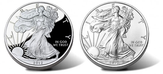 2012-W American Eagle Silver Coins - Proof and Uncirculated